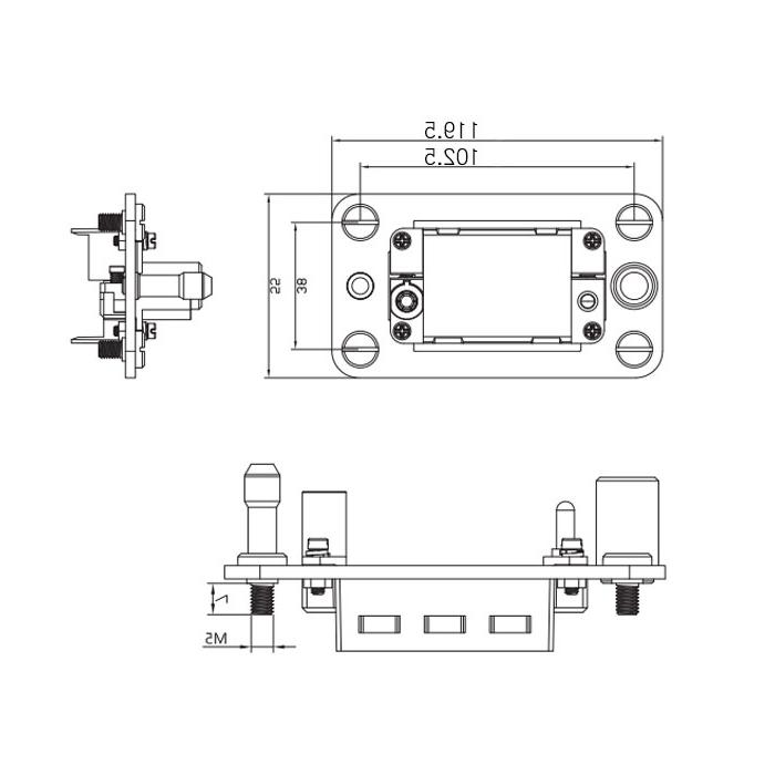  Inch-size rectangular Multi-connector H16B-M4-F