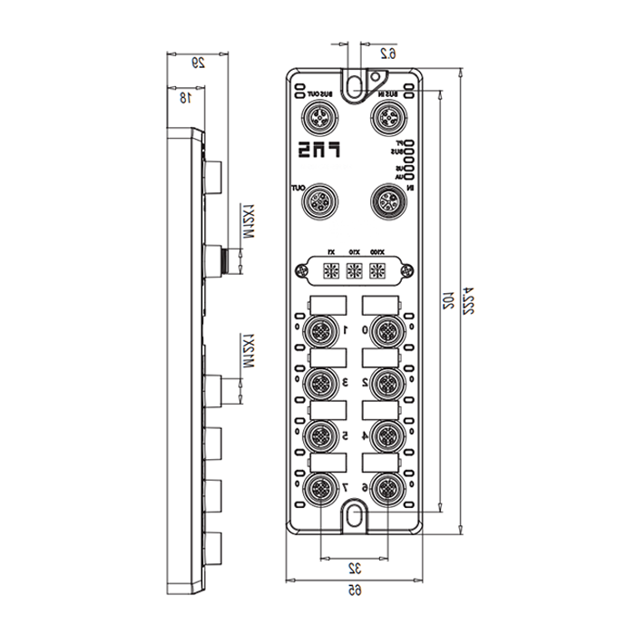 Profibus-DP protocol、M12 interface、16DI、PNP、Remote module、003C11